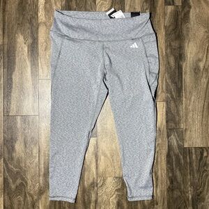 adidas Optime Stash Pocket 7/8 Training Tight Womens Size 2X Dark Grey High Rise